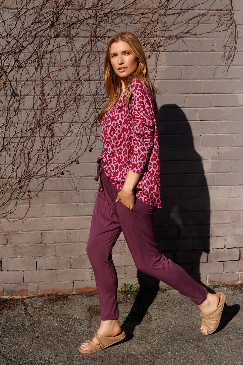 Rose Brown Bamboo Slouch Pants - SALE