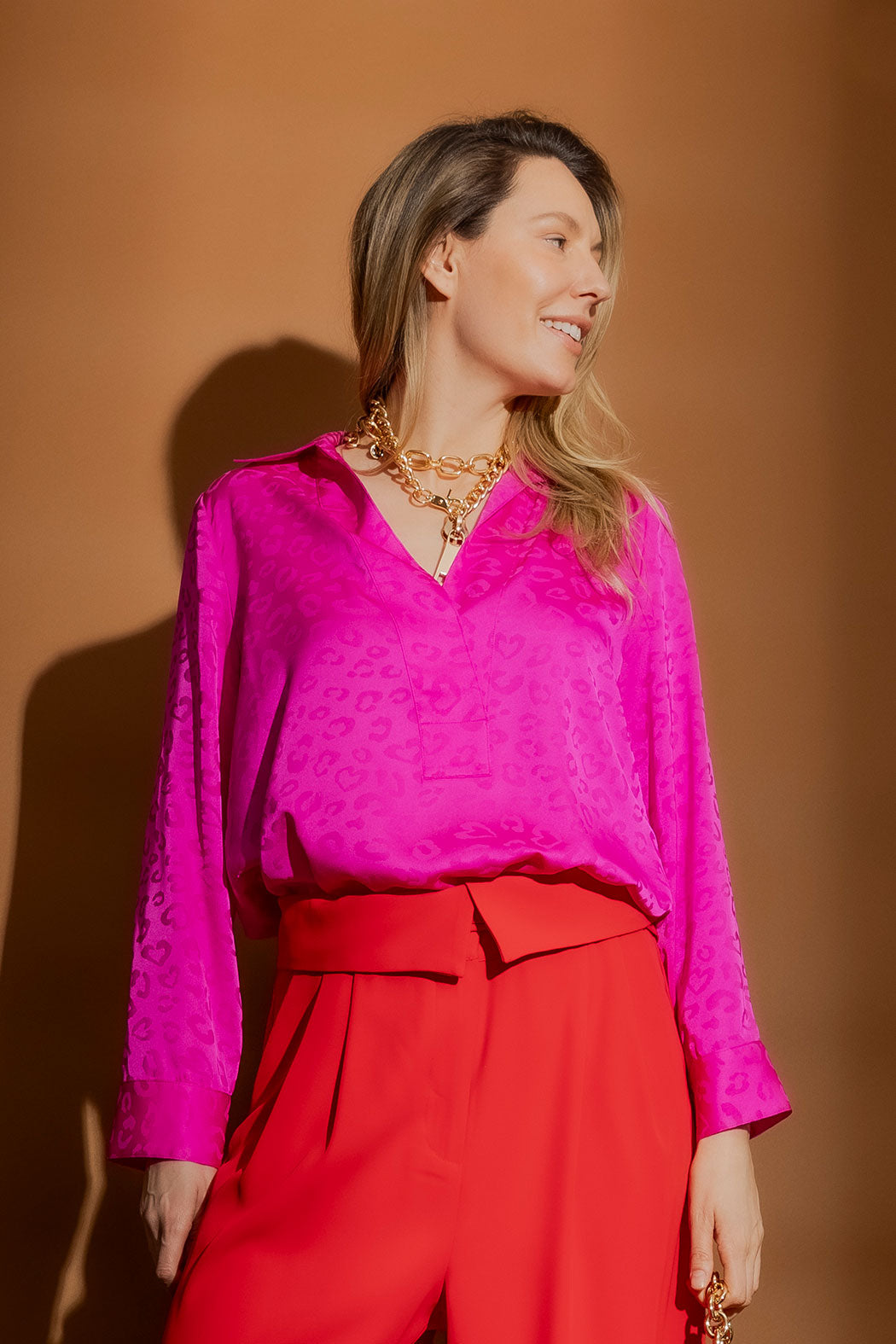 Pink Animal Brit Blogger Shirt Pink Animal