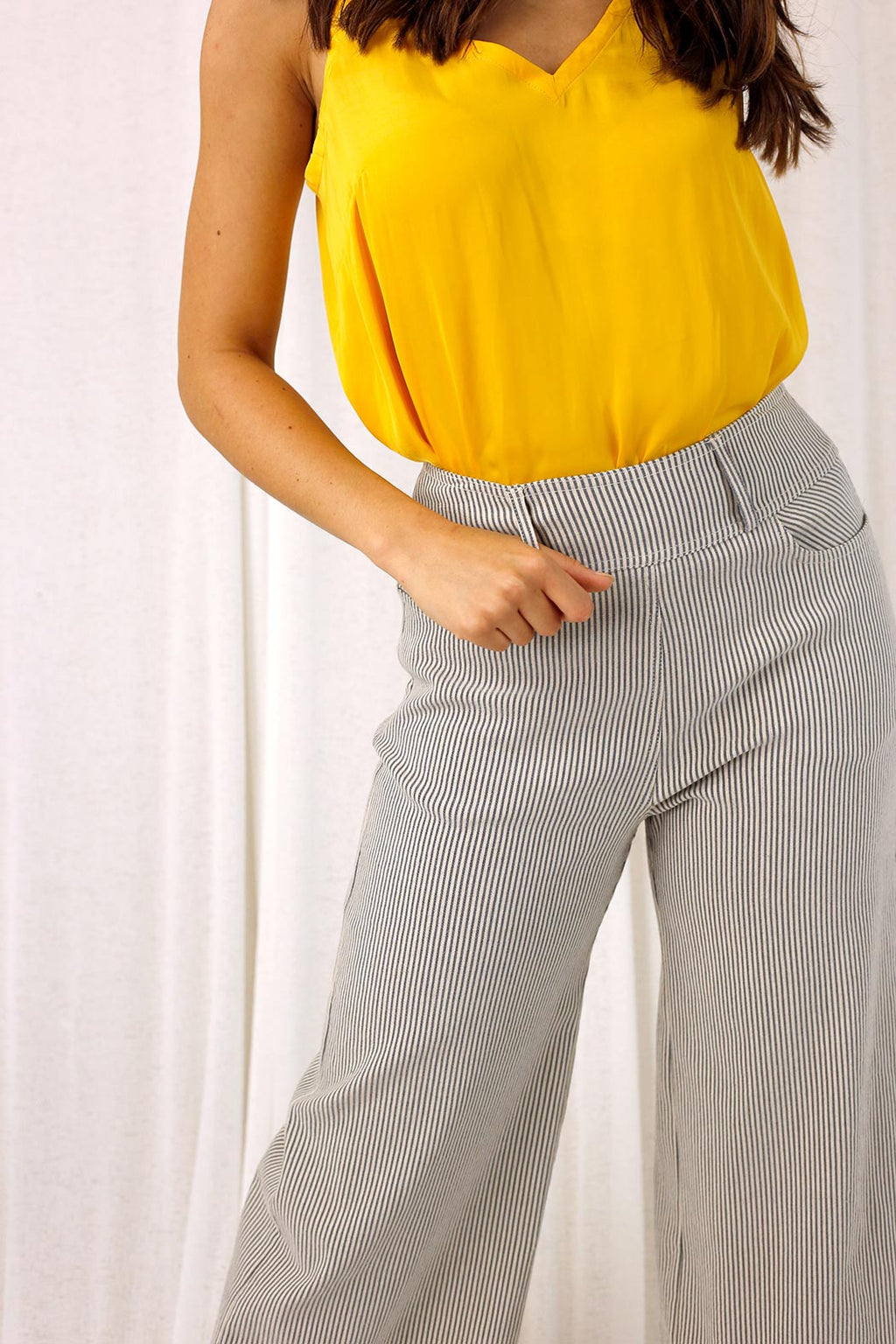 Navy Stripe Bengaline Culotte - SALE
