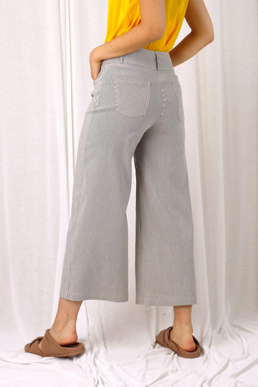 Navy Stripe Bengaline Culotte - SALE