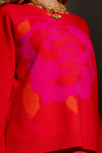 Crimson Blossom Knit Red S