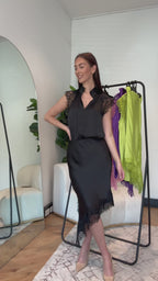 Black Glow Madrid Bias Skirt