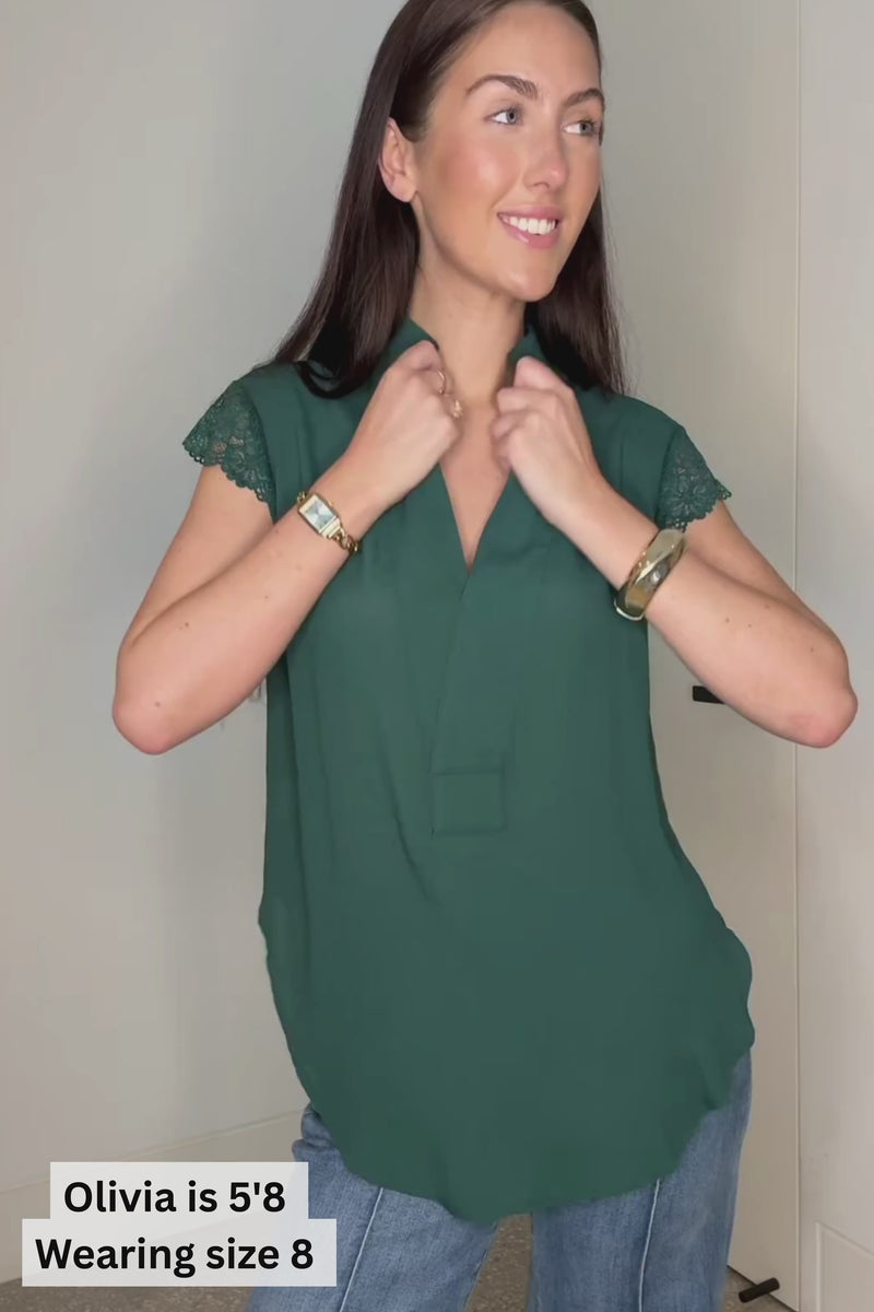 Forest Viscose Lace Blogger Shirt