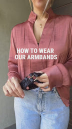Black Satin Ring Armbands