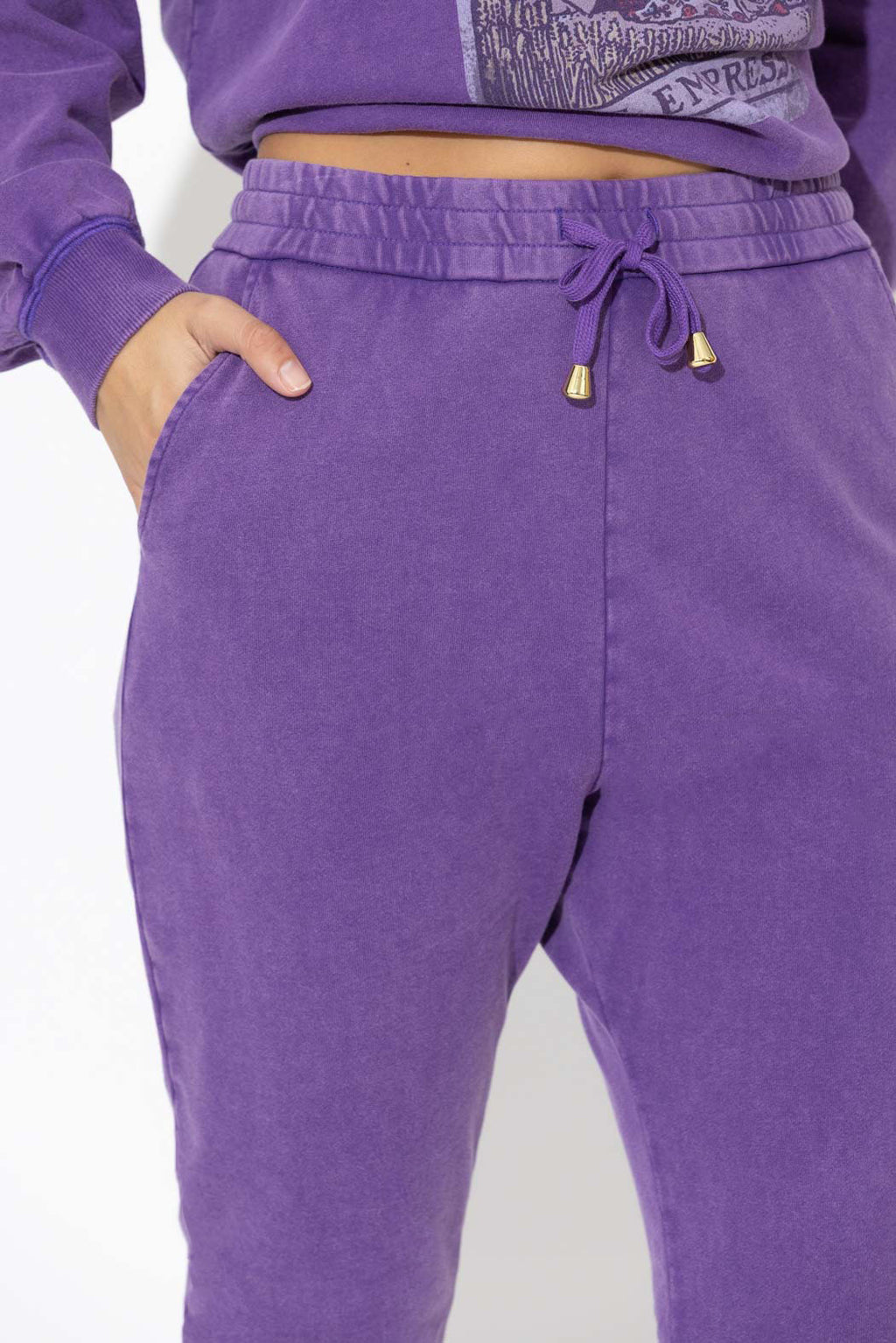 Purple Washed Cotton Lounge Pant