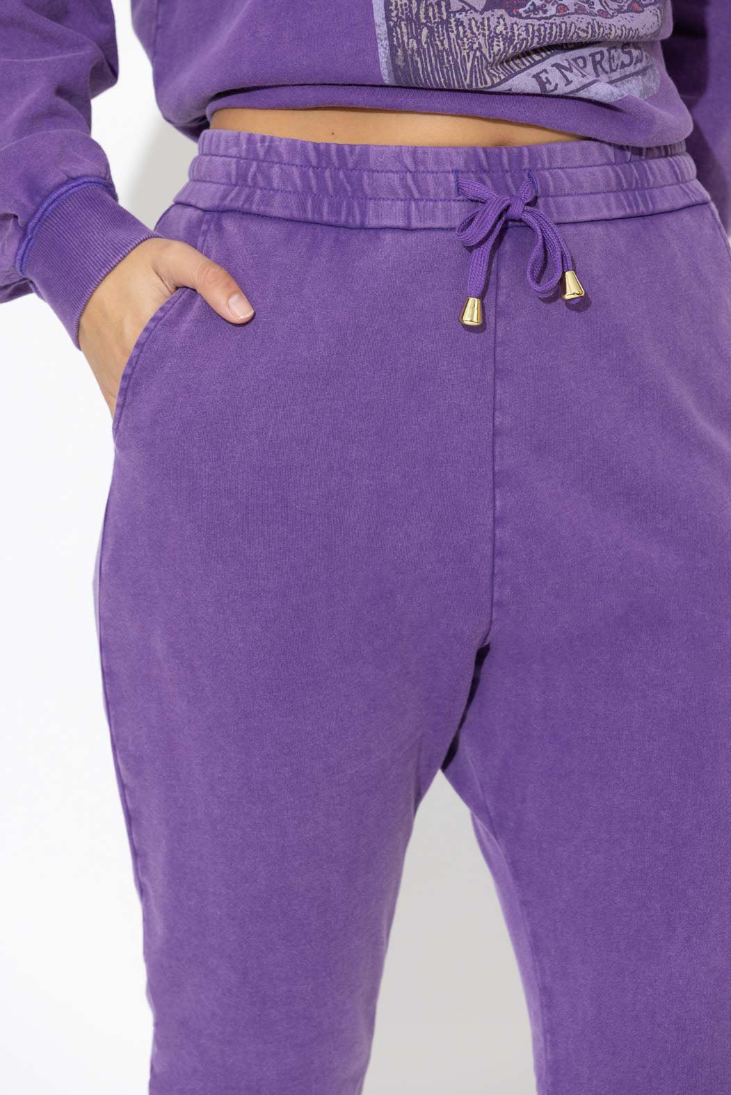 Purple Washed Cotton Lounge Pant