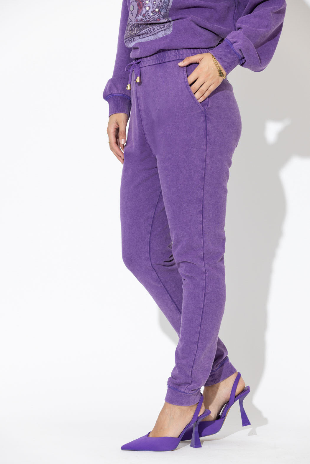 Purple Washed Cotton Lounge Pant