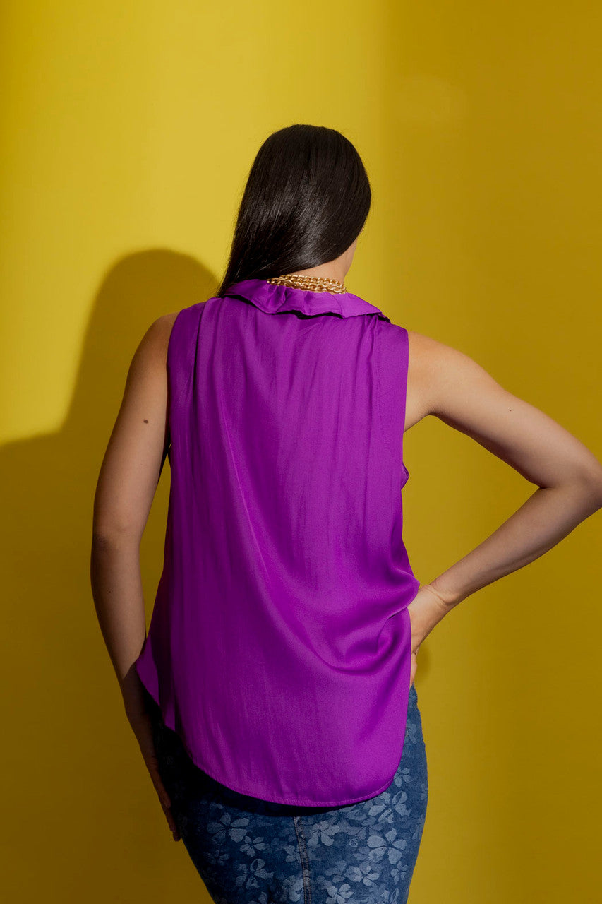 Magenta Double Ruffle Cami