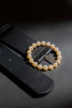 Black Pearl Buckle Belt Black S/M