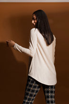 Oatmeal Bell Long Sleeve Top