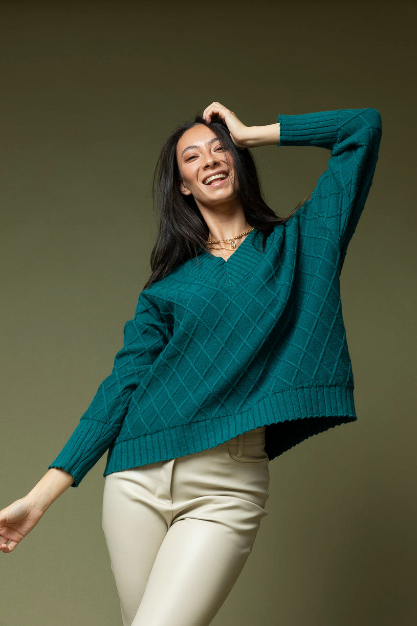 Jade Diamond V Neck Jumper
