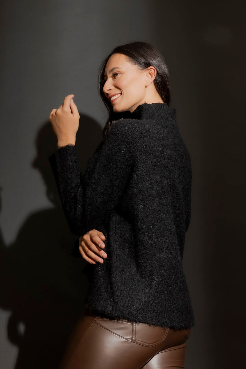 Black Knobbly Knit Jumper Black S