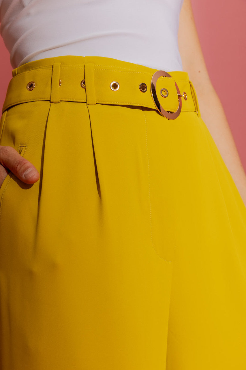 Charteuse Euro Cleo Pant Chartreuse