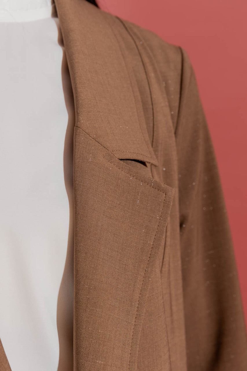 Coffee Shimmer Trench Coat