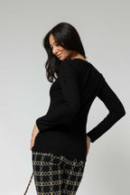 Black Sparkle Crew Top