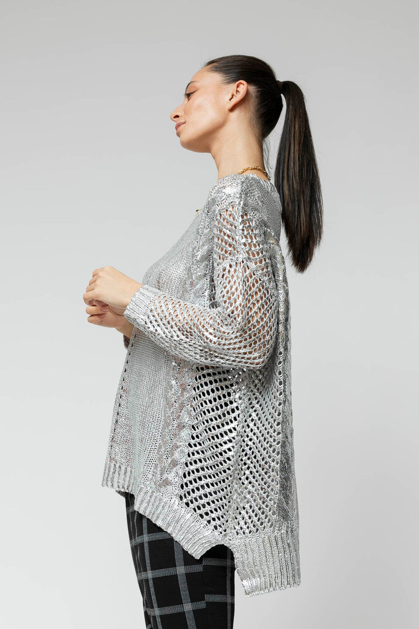 Silver Crochet Foil Knit