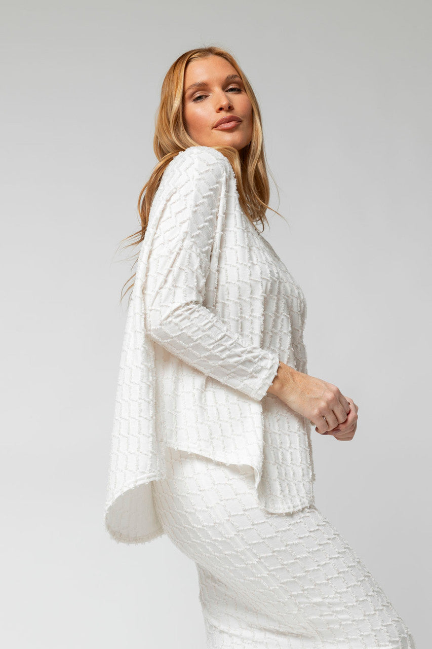 Ivory Shimmer Knit V Neck Jumper