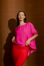 Pink Silky Hi-Lo Top