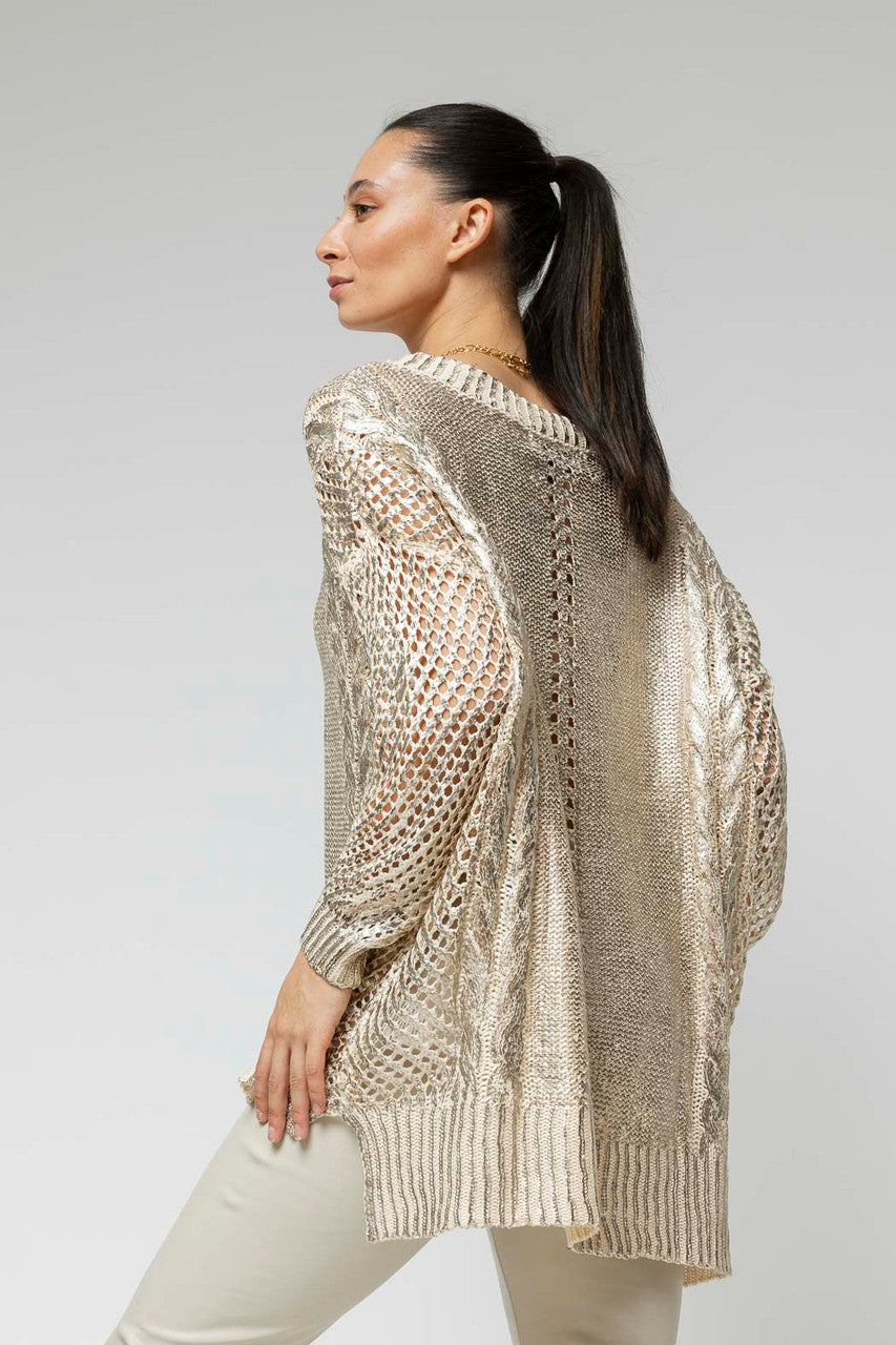 Gold Foil Crochet Jumper