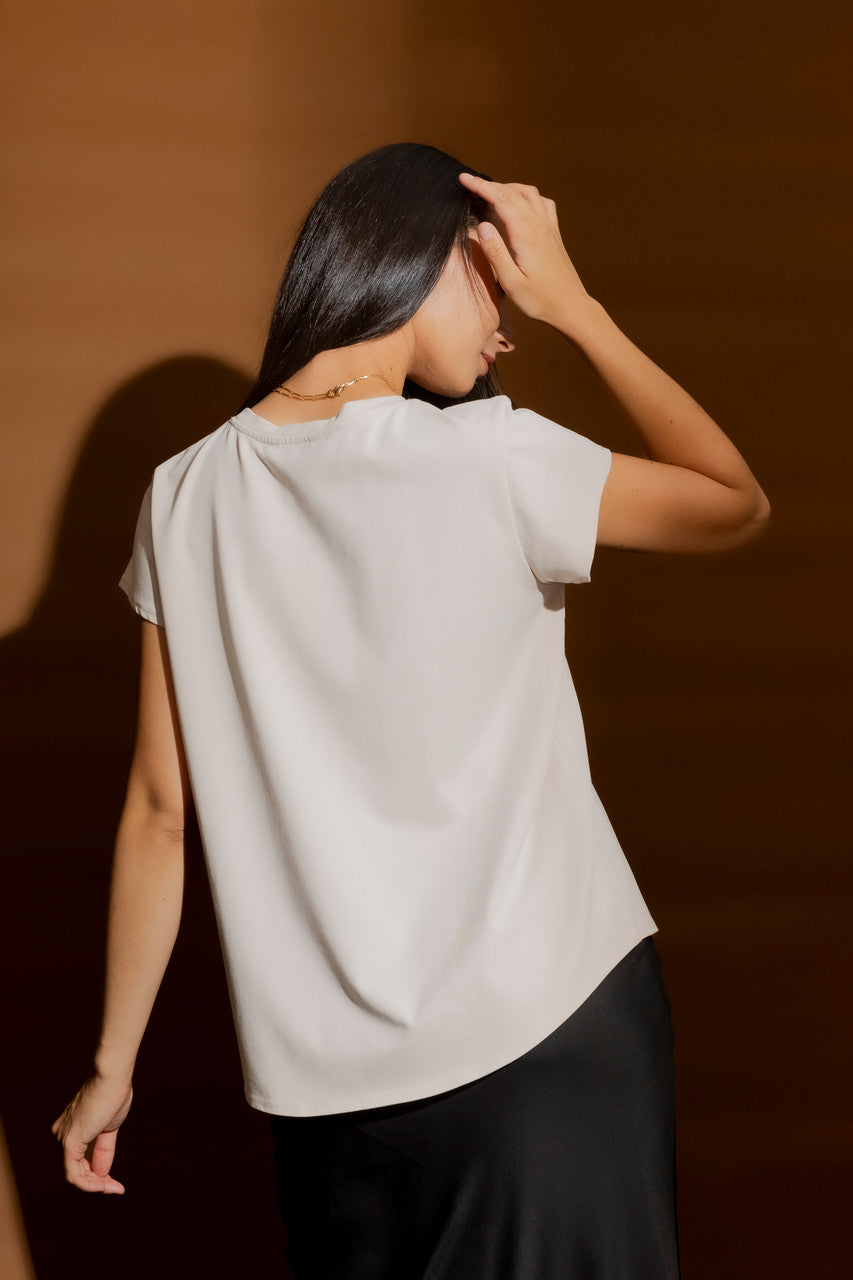 Putty Washed Handbag Bow T-Shirt