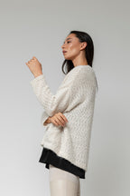 Ivory Fluffy Pocket Cardi - Sale