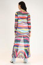 Rainbow Mesh Flounce Dress - Final Sale