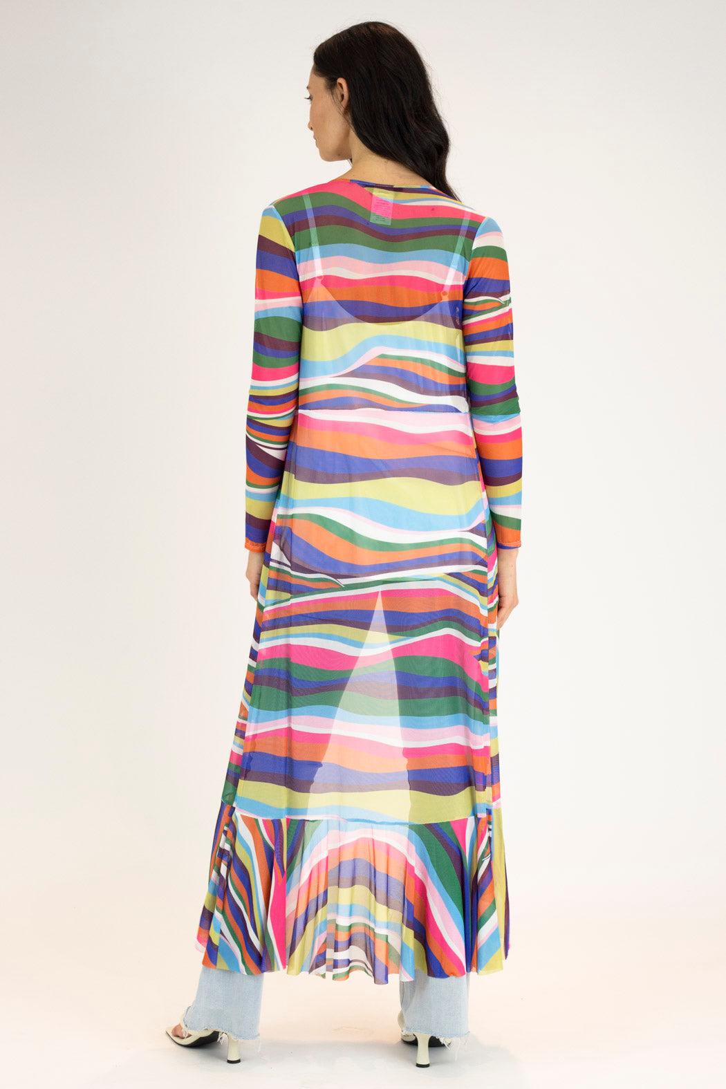 Rainbow Mesh Flounce Dress - Final Sale