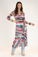 Rainbow Mesh Flounce Dress - Final Sale