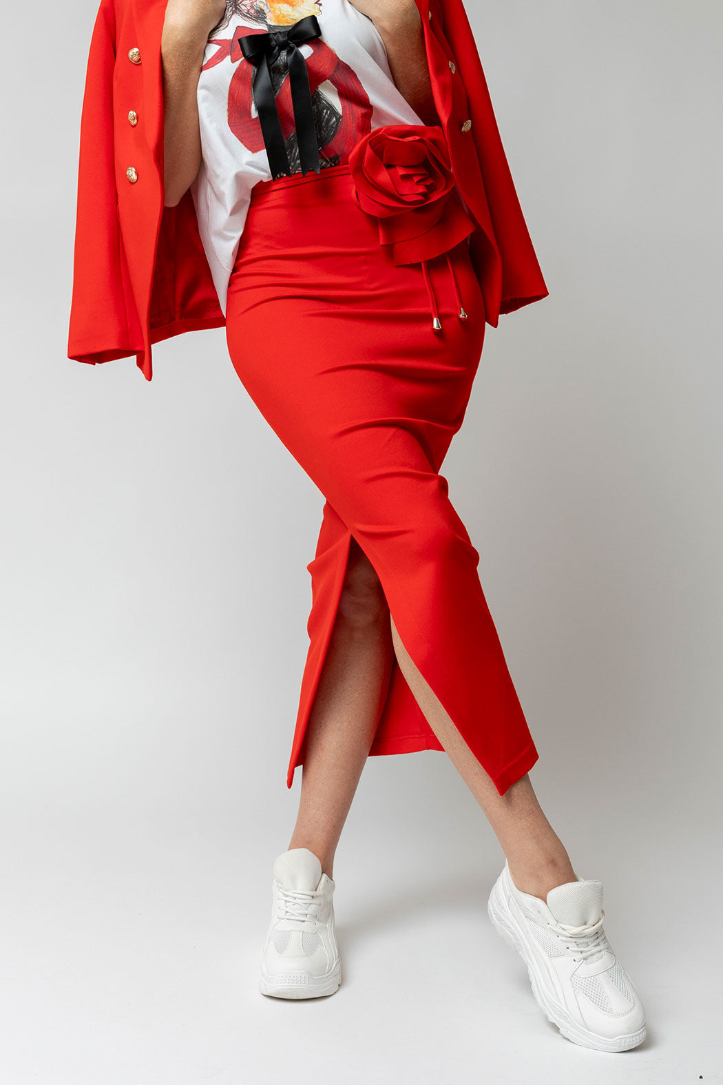 Red Ponte Miracle Skirt