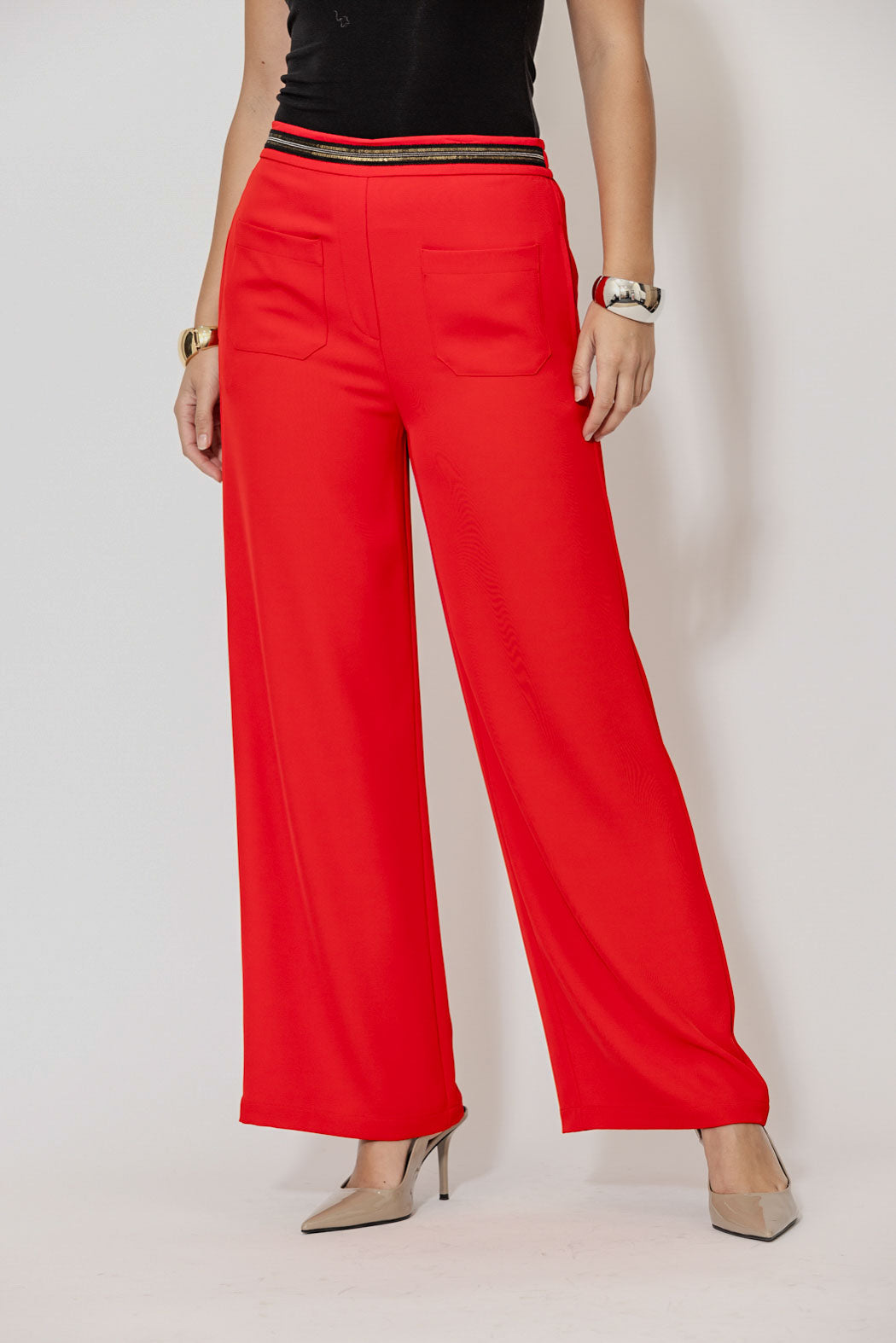 Red Euro Thriller Pant