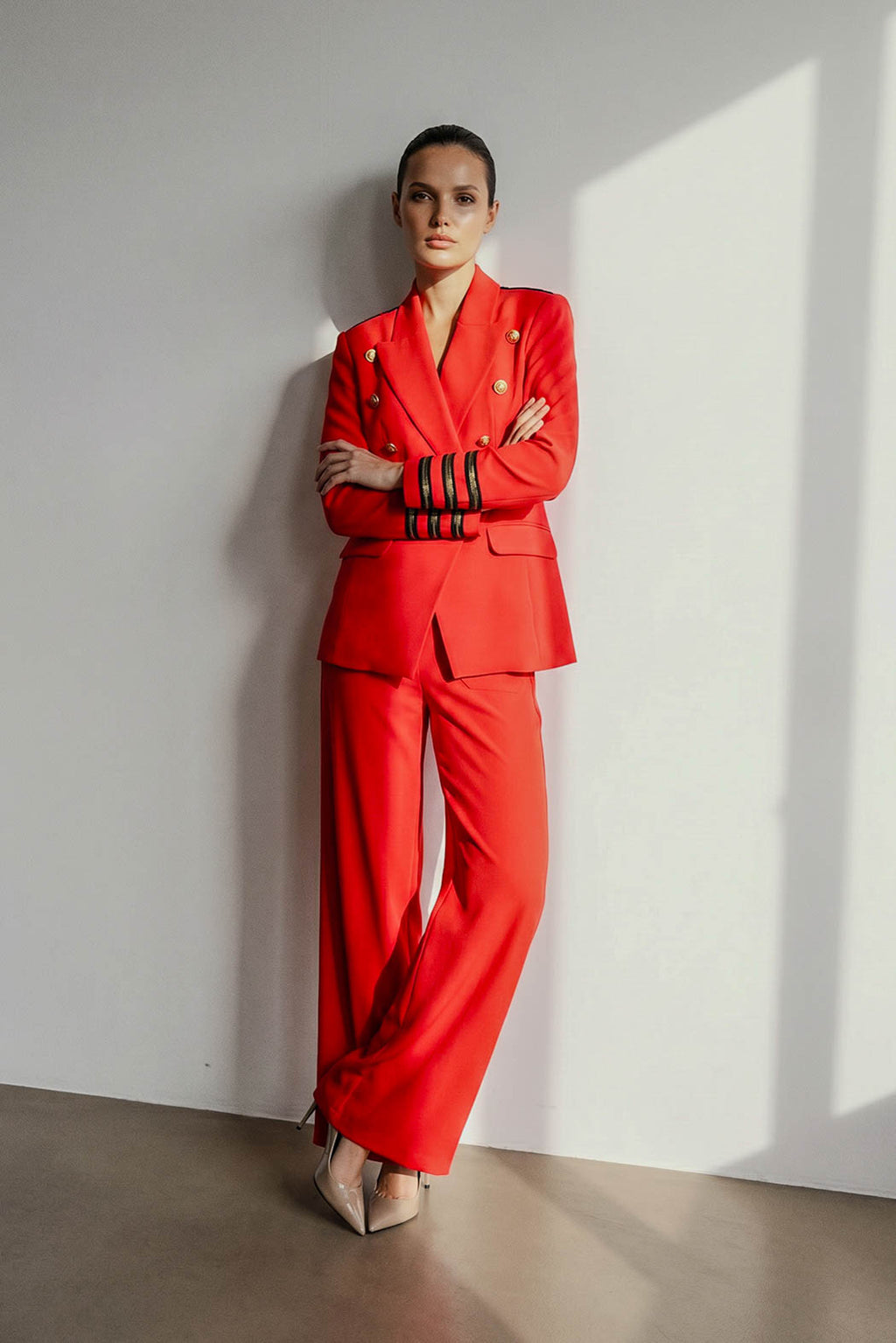 Red Euro Thriller Pant