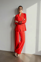 Red Euro Thriller Pant