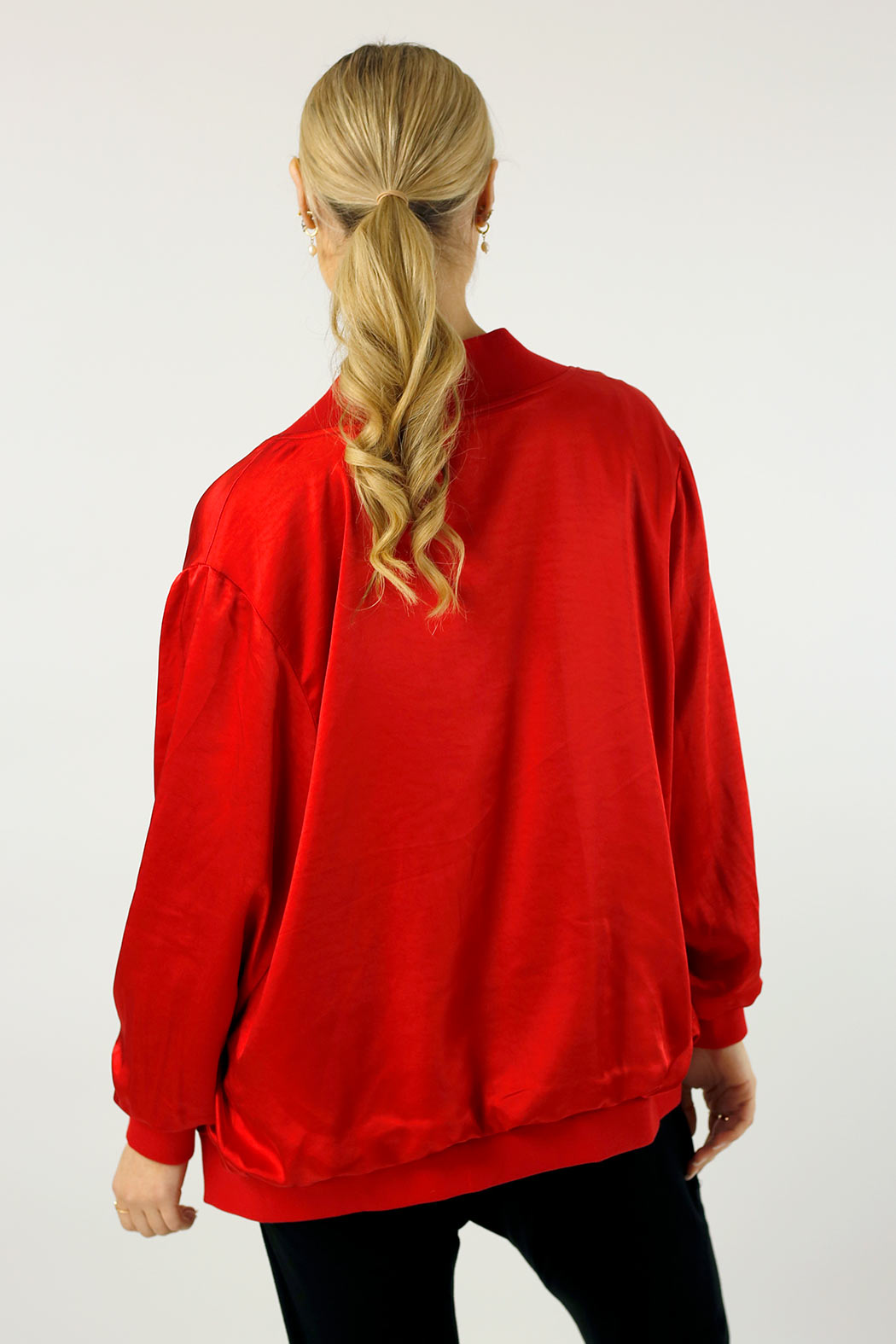 Red Satin Bomber Jacket - FINAL SALE
