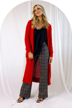 Red Fluffy Raglan Cardi - SALE