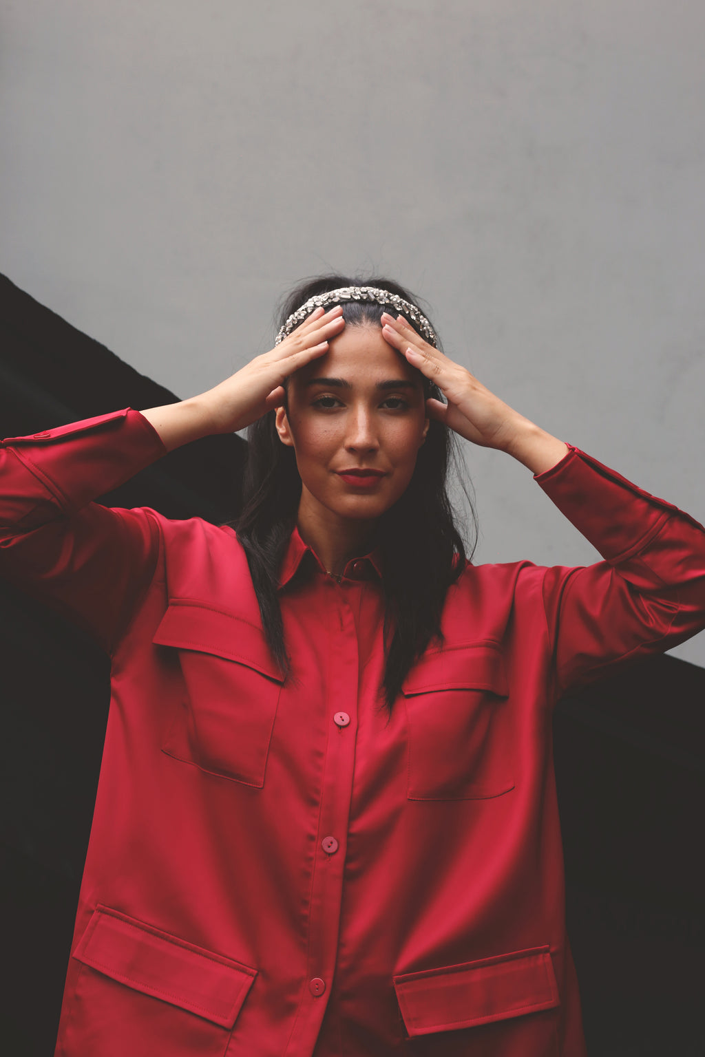 Red Satin Shacket - FINAL SALE