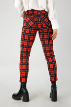 Red Check Slim Leg Pant - FINAL SALE