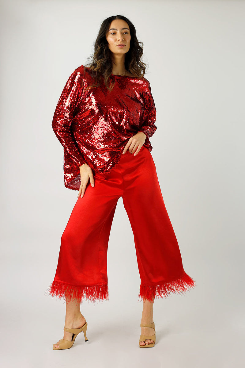 Red Sequin Over Top - FINAL SALE