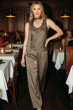 Taupe Scarf & Bias Cami Set