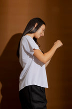 V Neck Crisp White Plain Tee