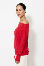 Crimson Tencel Drape Top