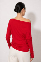 Crimson Tencel Drape Top