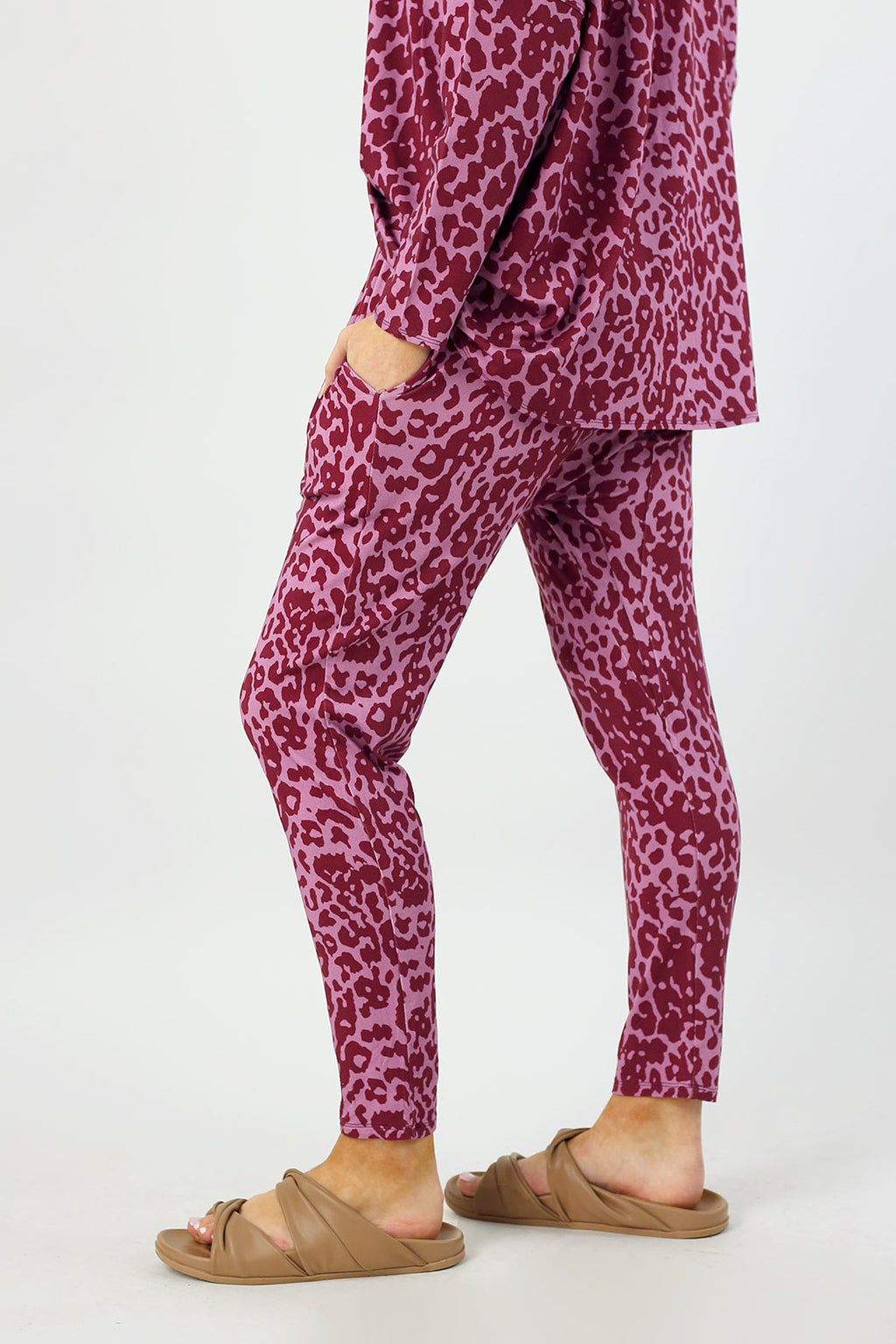 Pink Print Bamboo Slouch Pants - FINAL SALE