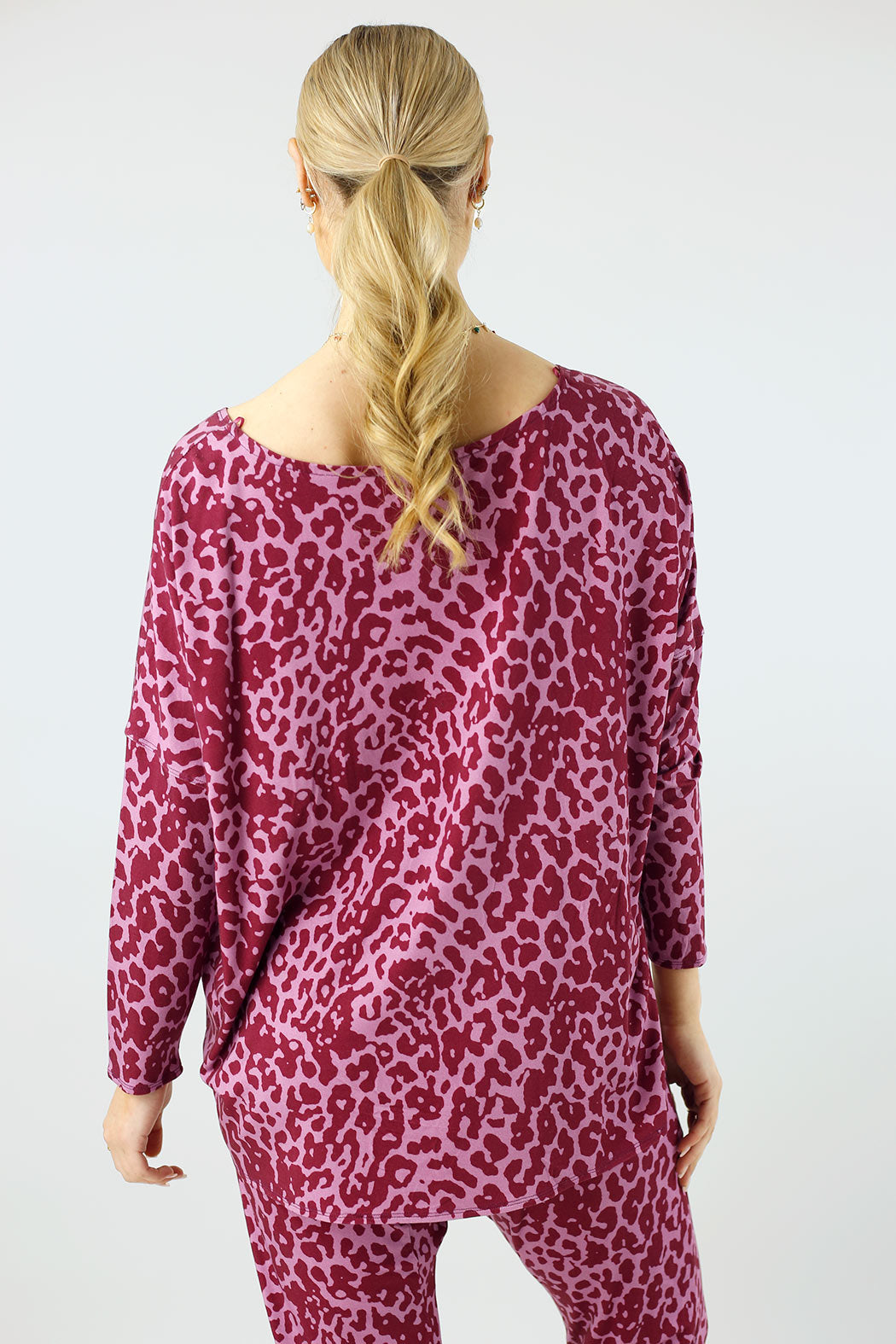 Pink Print Bamboo Slouch Top - FINAL SALE