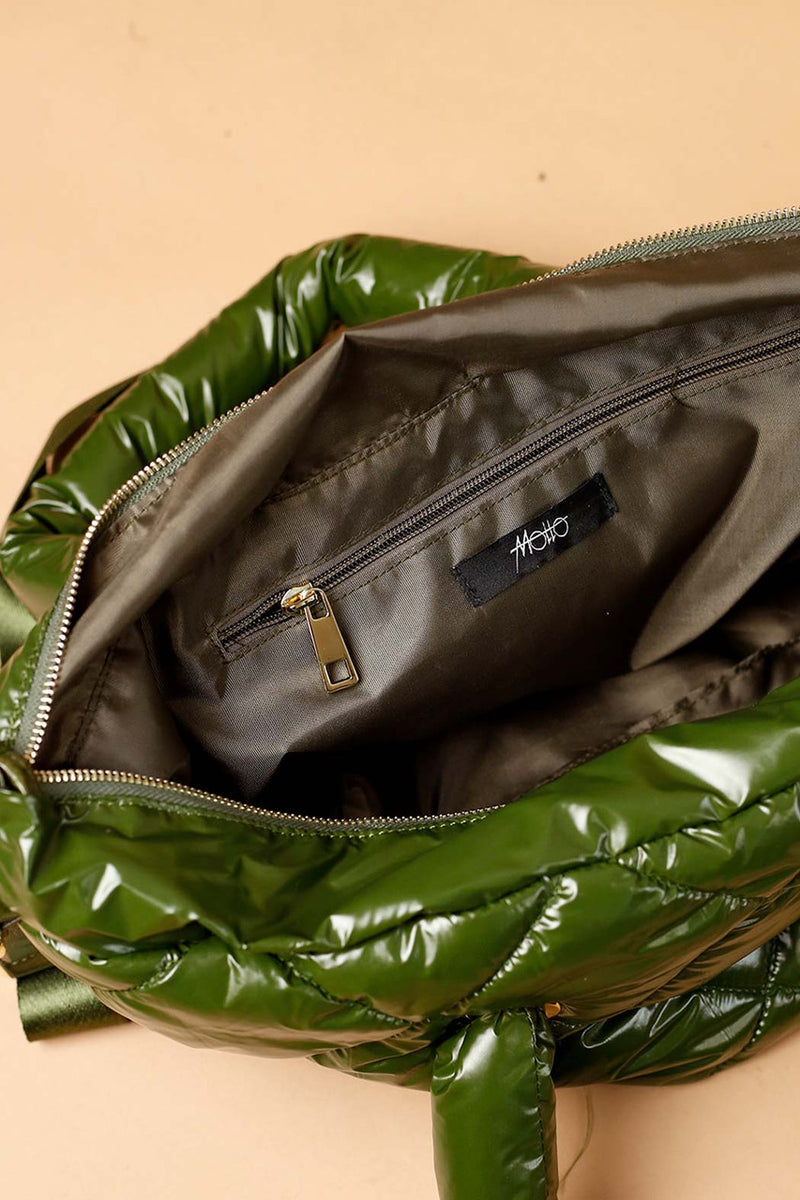 Khaki Quilted Tote Bag - SALE