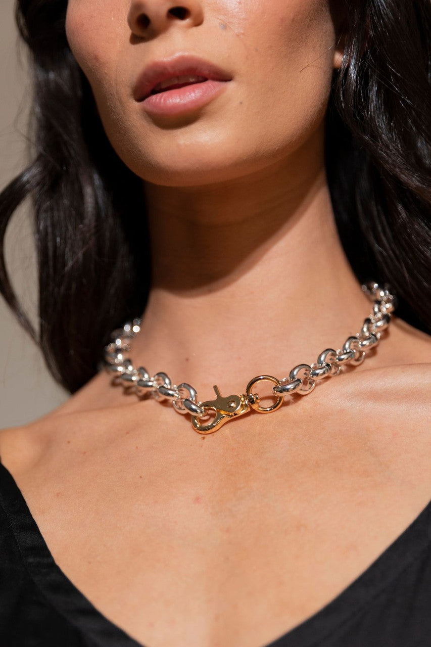 Silver Plated Parrot Clip Necklace S
