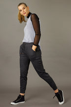 Black Denim Ponte Jogger - FINAL SALE