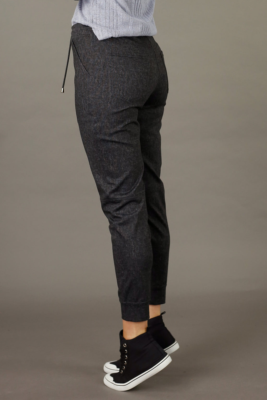 Black Denim Ponte Jogger - FINAL SALE