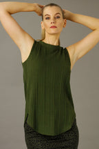 Khaki Rib Crew Cami