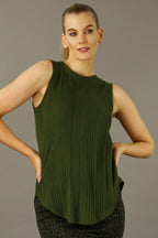 Khaki Rib Crew Cami