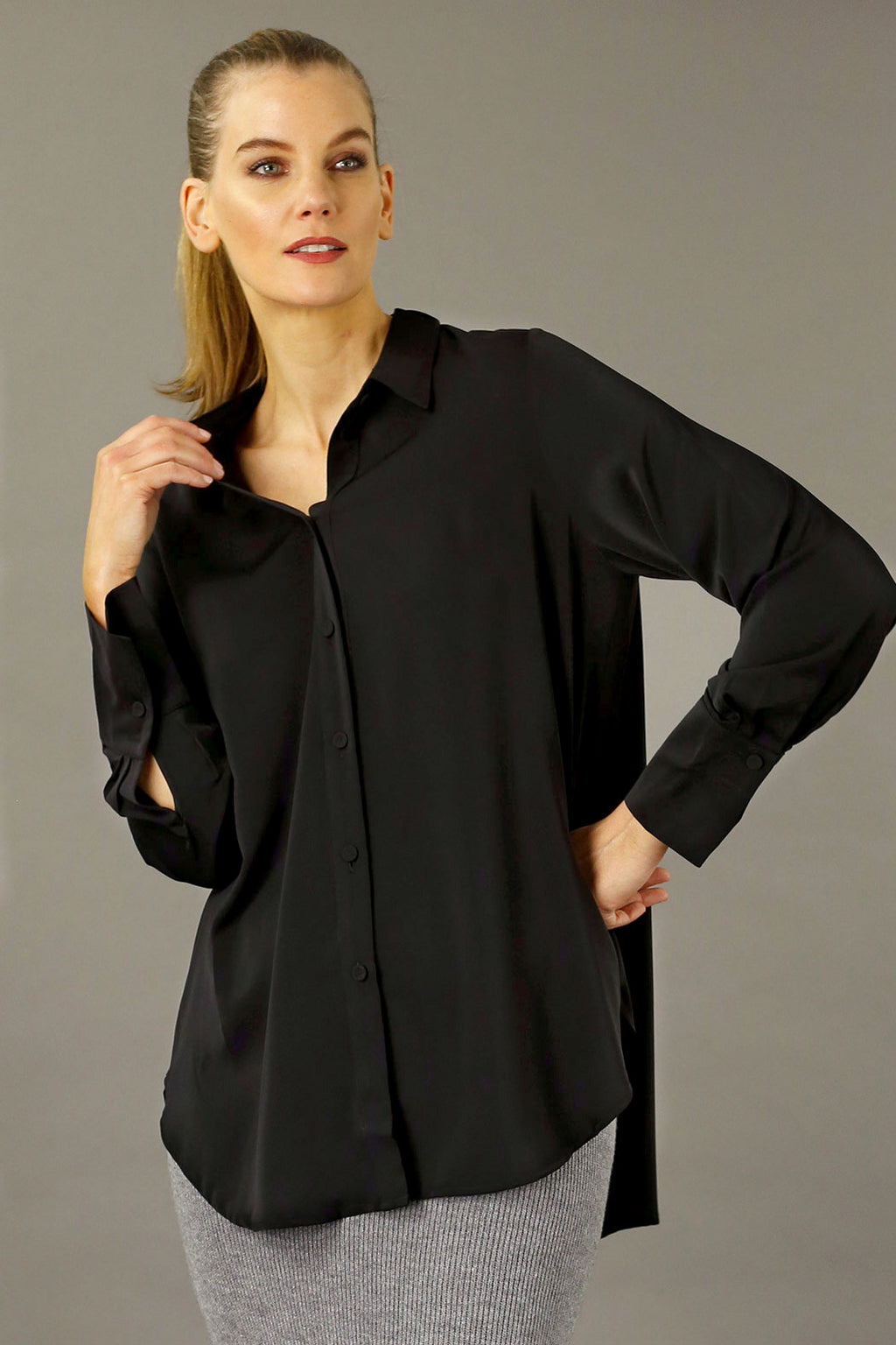 Black Soft Touch Boyfriend Shirt - SALE